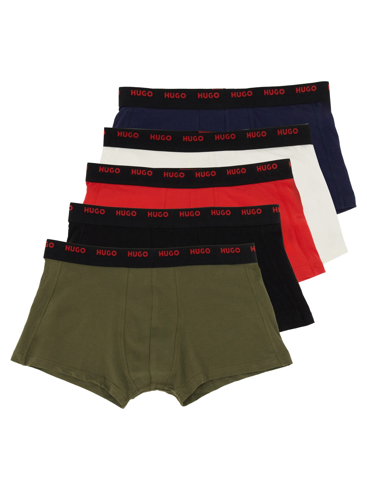 Hugo Boss Pack Of Five Boxer Shorts In Multicolour