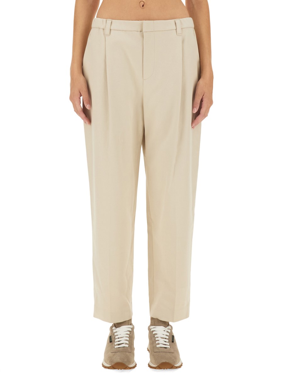 BRUNELLO CUCINELLI PANTALONE CROPPED FIT IN COTONE