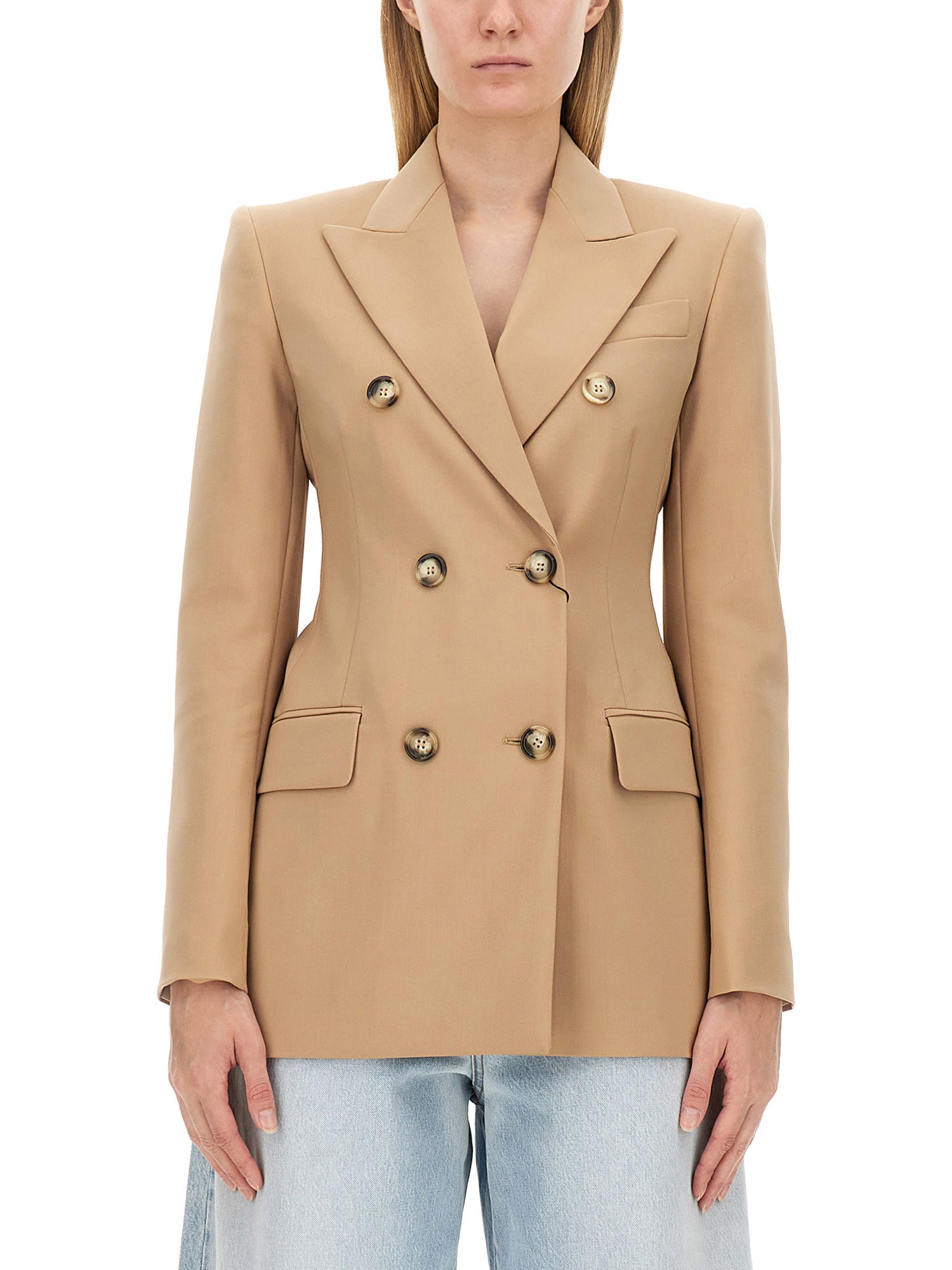 Shop Sportmax "adamo" Jacket In Beige