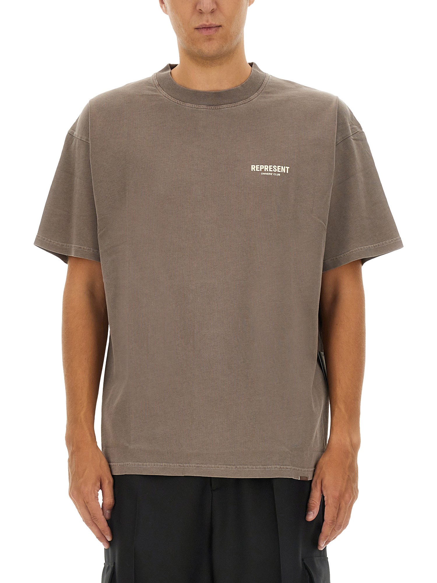 Shop Represent T-shirt With Logo In Brown