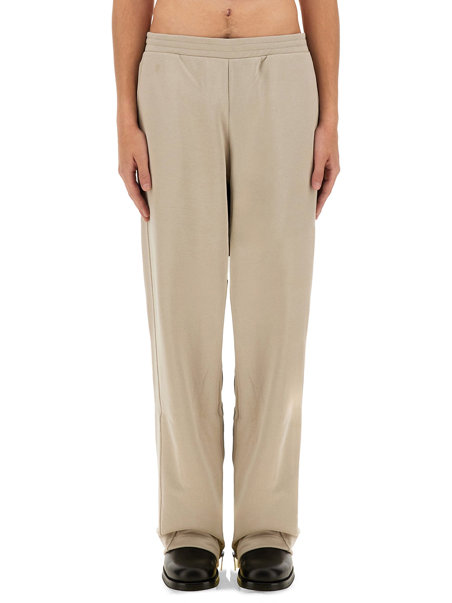 Shop Helmut Lang Jogging Pants With Zipper In Grey