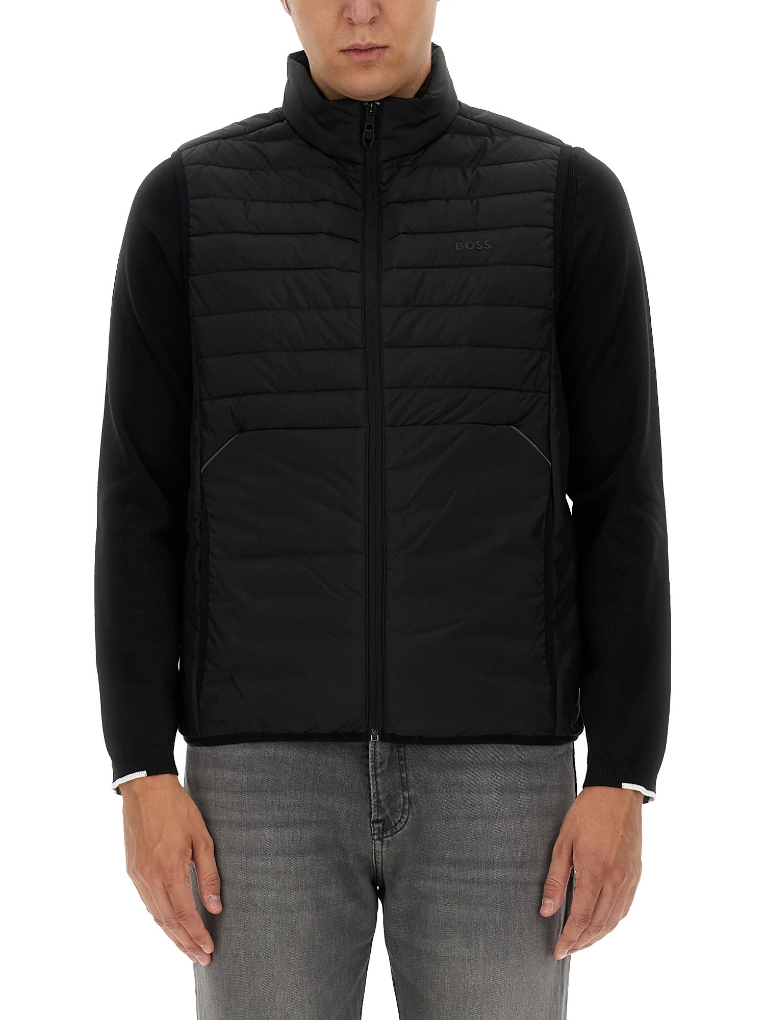 Shop Hugo Boss Vest With Zip. In Black