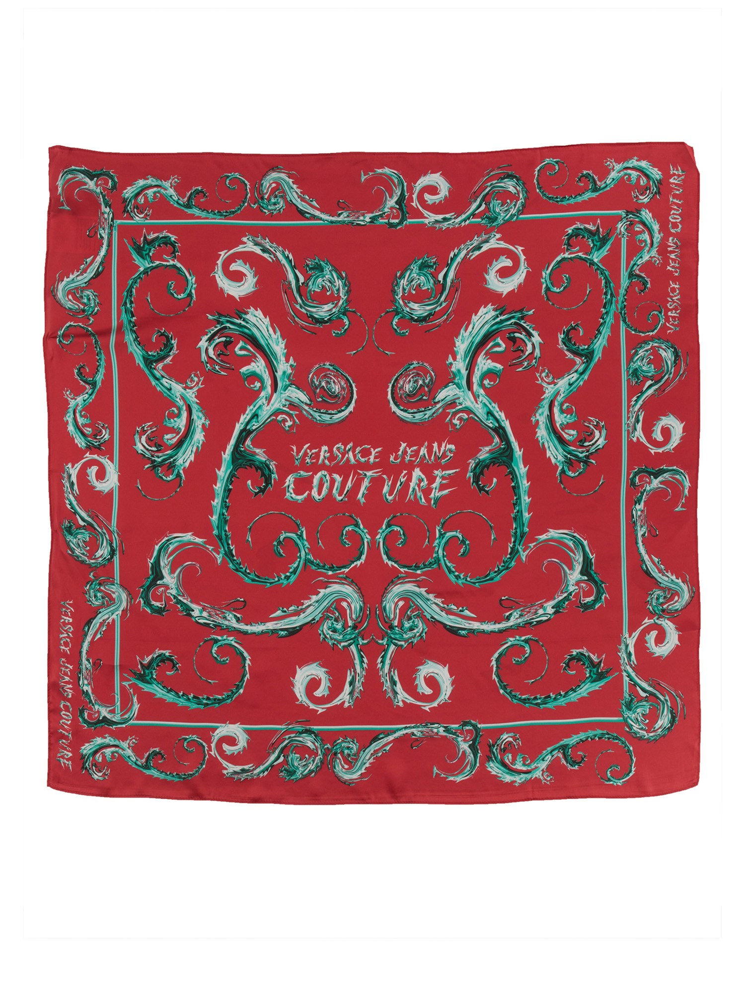 Shop Versace Jeans Couture Silk Scarf In Multicolour