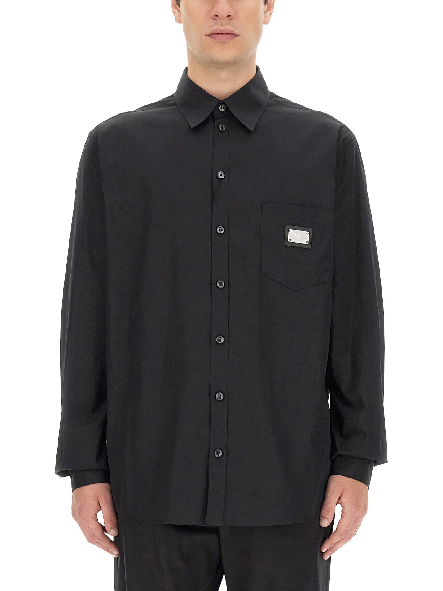 dolce & gabbana shirt with logo plaque