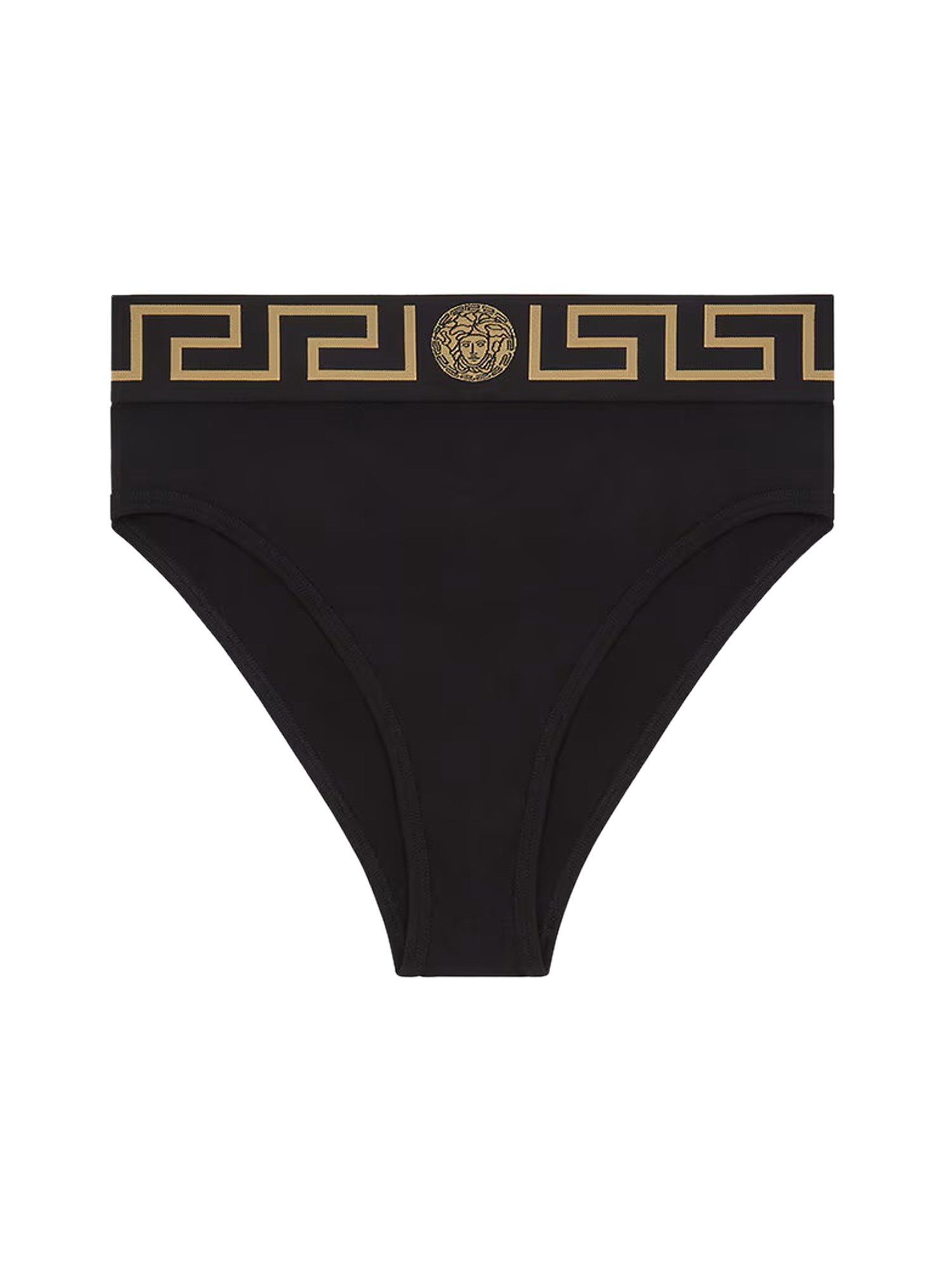 Shop Versace Slip With Greek In Black