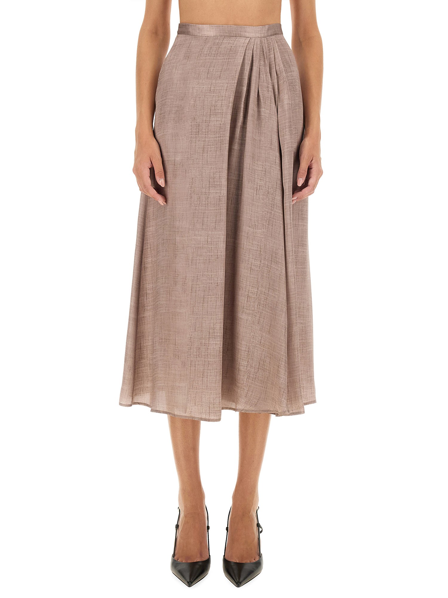 Shop Kiton Midi Skirt In Pink