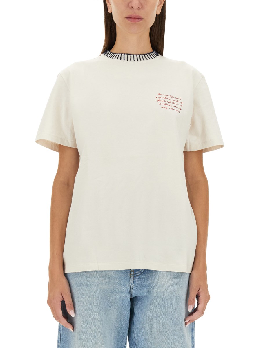 GOLDEN GOOSE T-SHIRT IN JERSEY DI COTONE CON LOGO