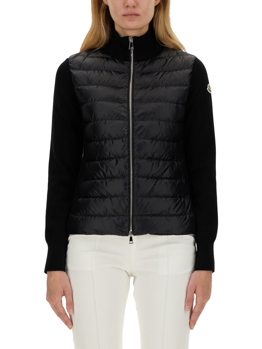 MONCLER CARDIGAN CON ZIP E LOGO