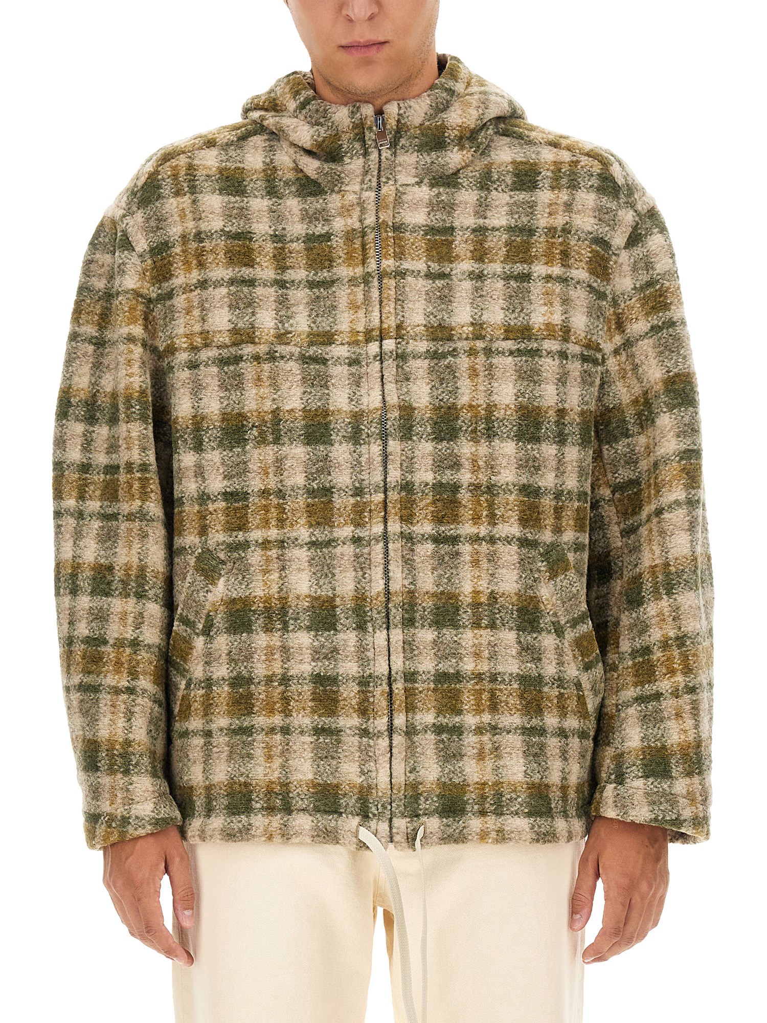 Isabel Marant Checkered Knit Jacket Brushed Finish In Multicolour