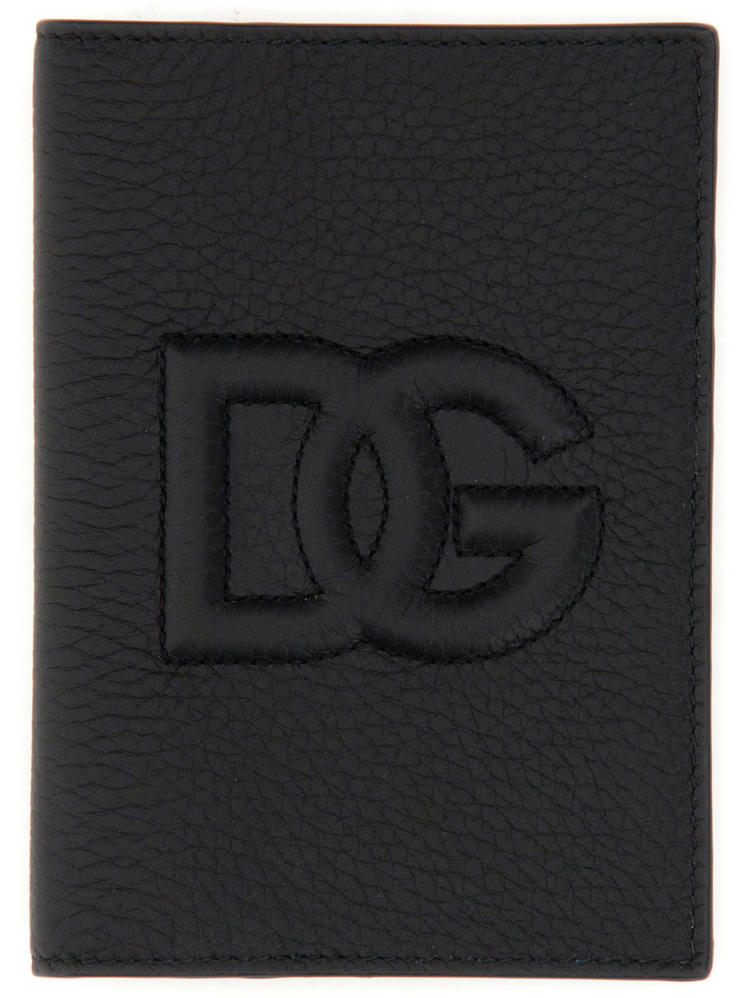 Shop Dolce & Gabbana Leather Passport Holder In Black