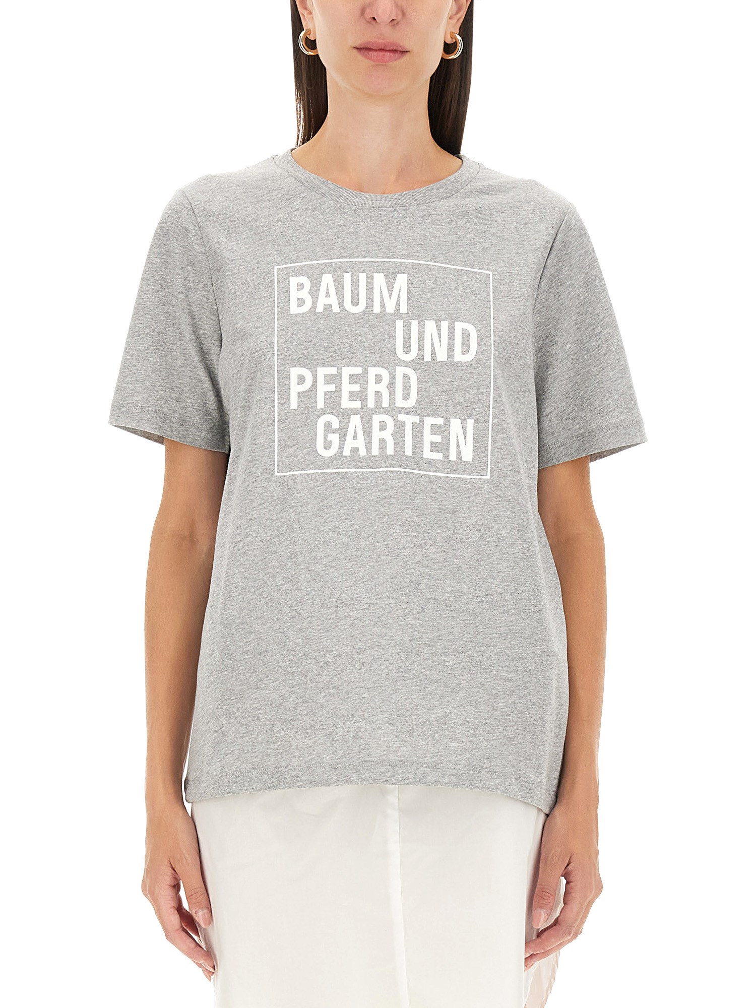 Baum Und Pferdgarten Jawo Logo Organic-cotton T-shirt In Grey