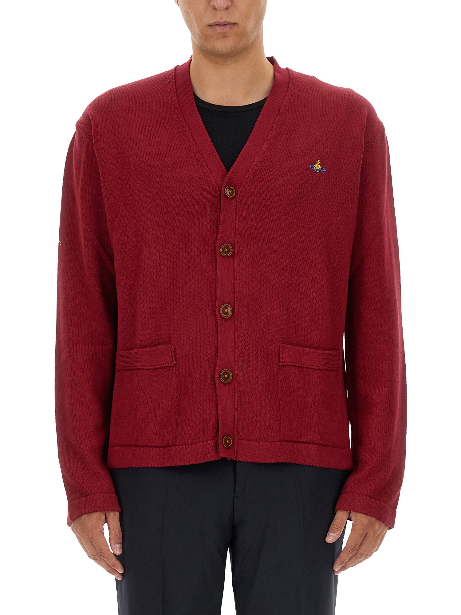 Shop Vivienne Westwood Cardigan "alex" In Bordeaux