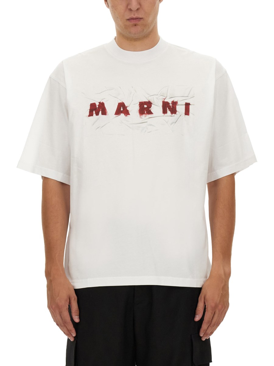 MARNI T-SHIRT IN JERSEY DI COTONE CON LOGO