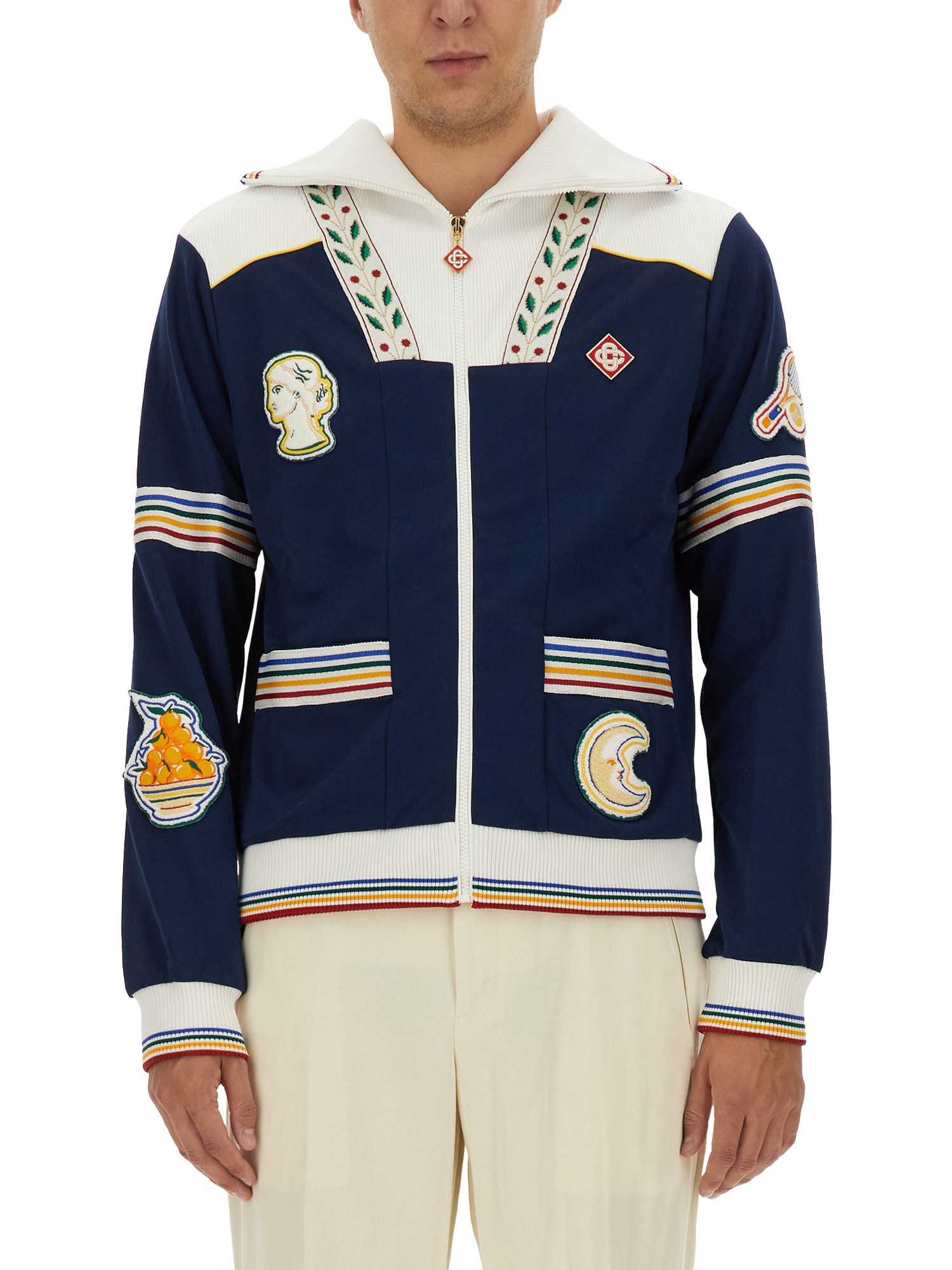 Casablanca Zip Sweatshirt. In Blue