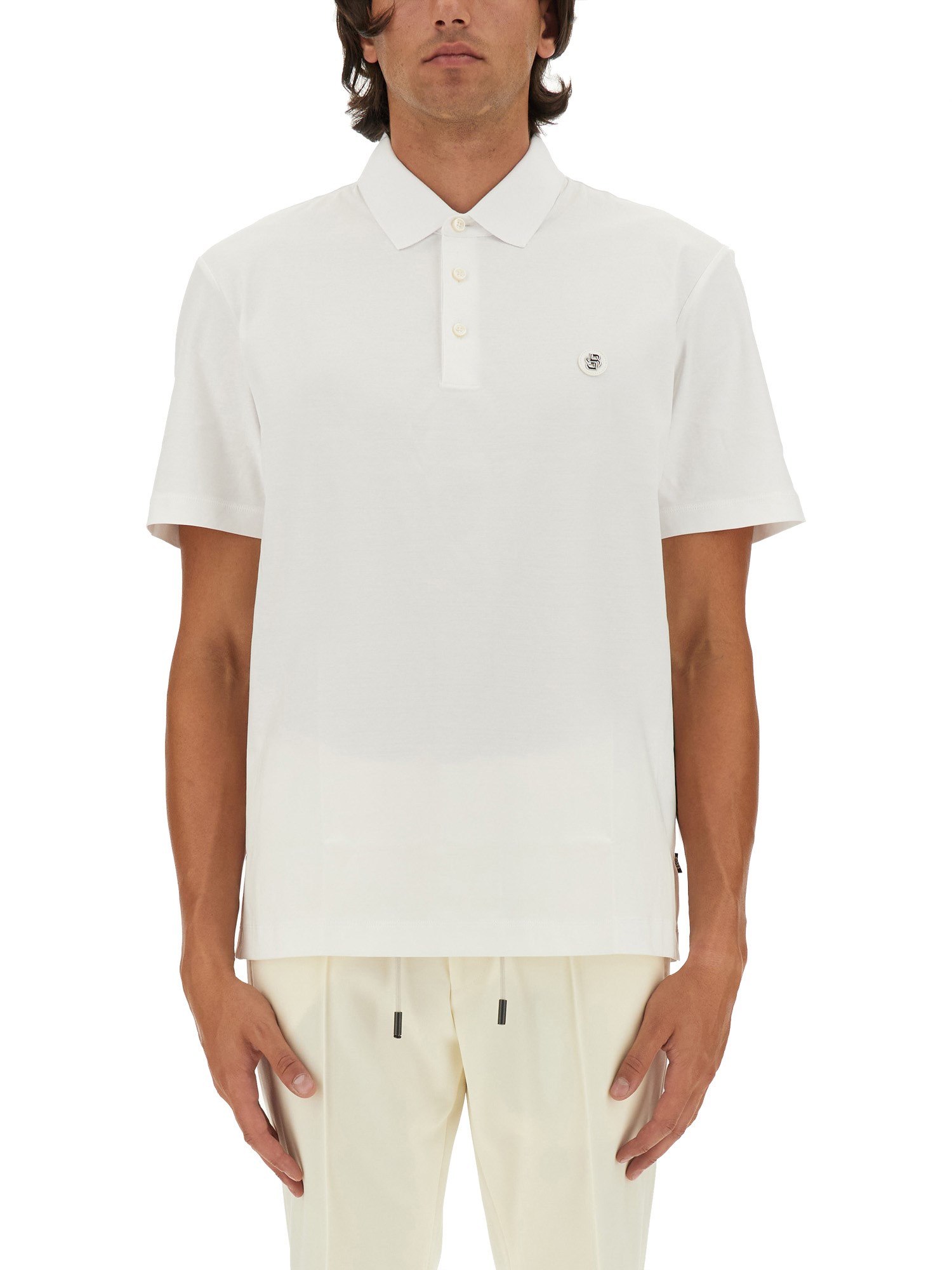 Shop Hugo Boss Polo With Logo In White