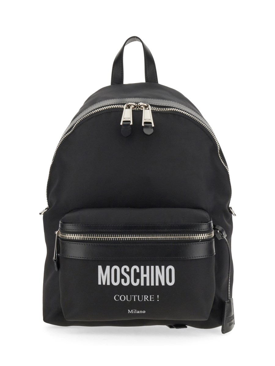 MOSCHINO ZAINO LARGE IN NYLON CORDURA CON LOGO