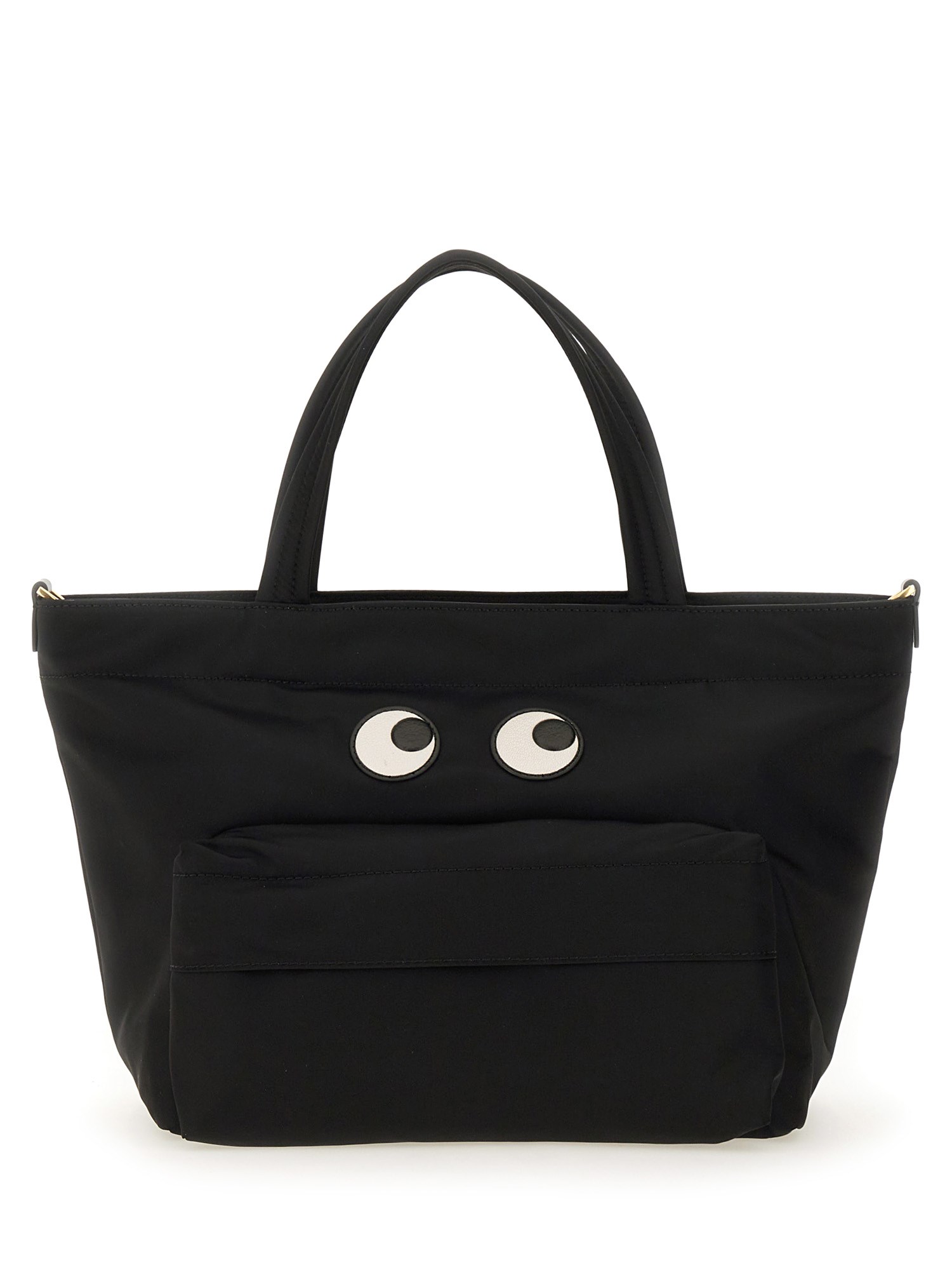 Shop Anya Hindmarch Mini "eyes" Tote Bag In Black