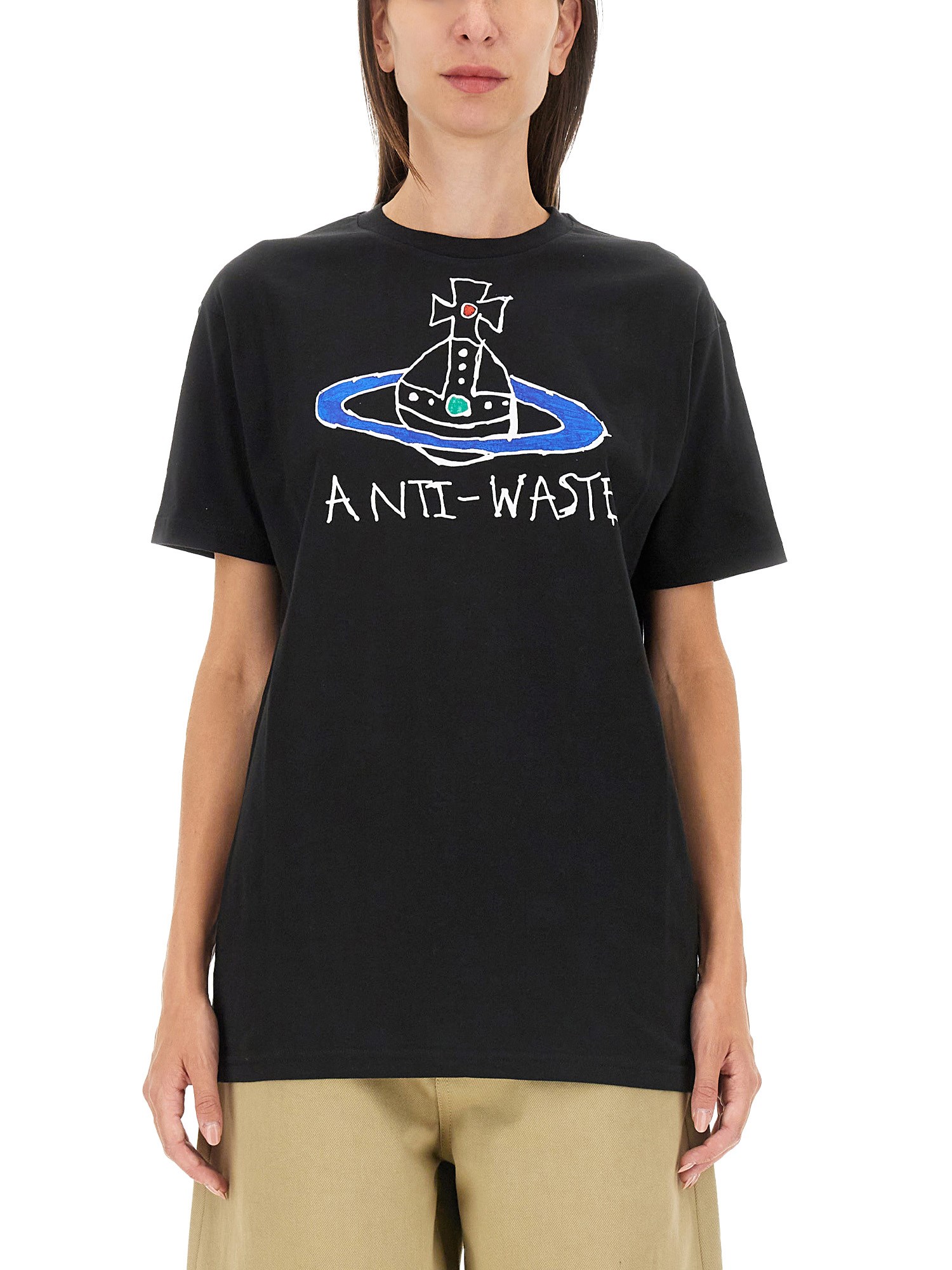 Shop Vivienne Westwood "antiwaste" T-shirt In Black