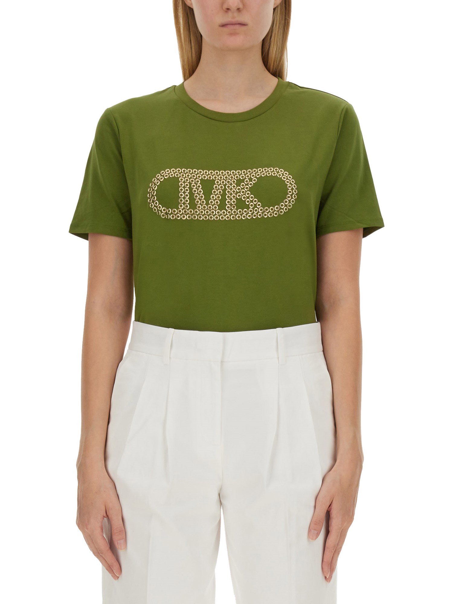 Shop Michael Michael Kors T-shirt With Logo In Green