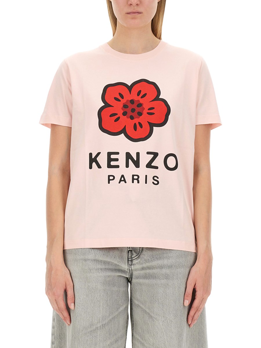 KENZO T-SHIRT IN JERSEY DI COTONE CON STAMPA LOGO