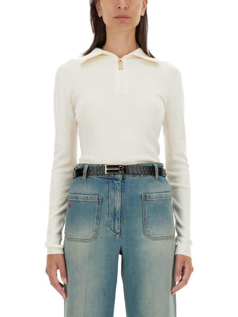 VICTORIA BECKHAM MAGLIA CON ZIP IN MISTO LANA