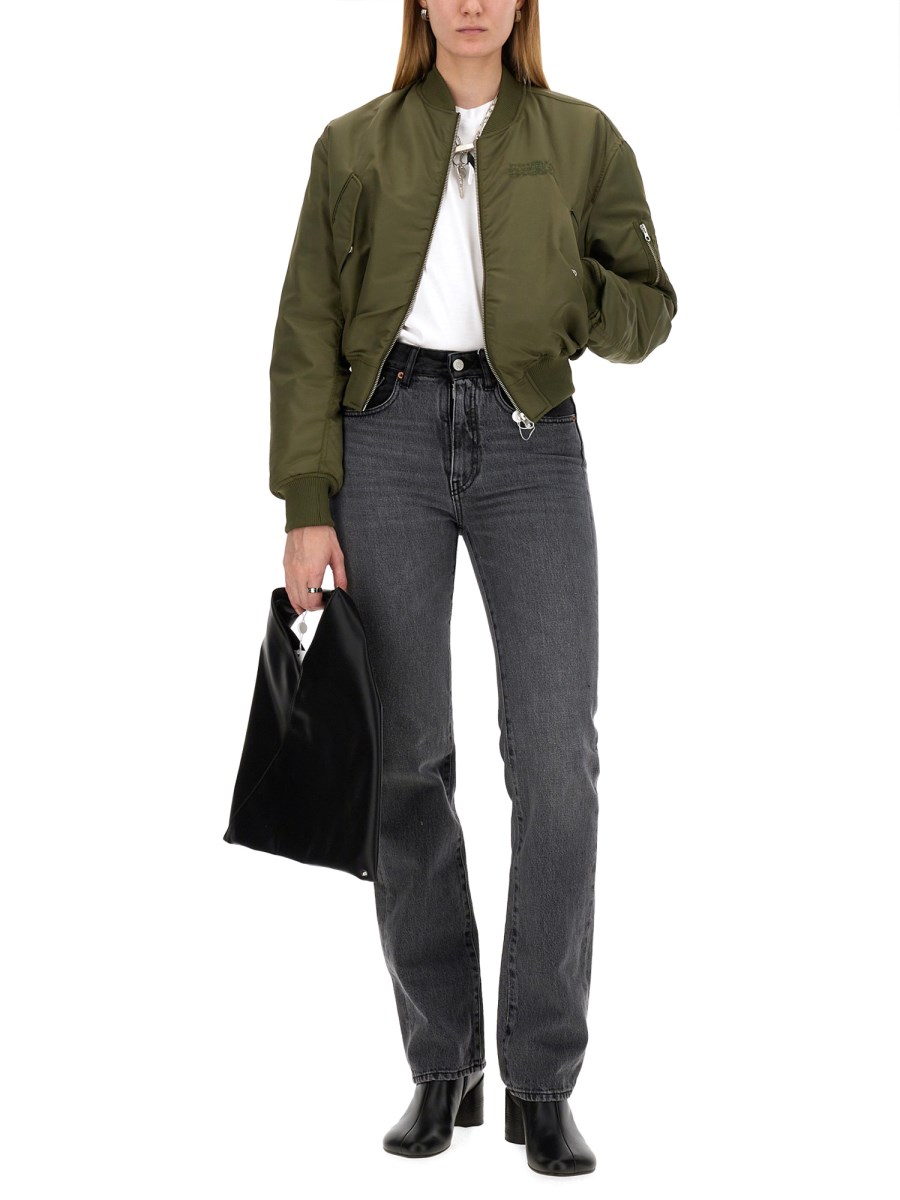 【関税&送料込】Mm6 Nylon Deconstructed Bomber Jacket BOMBER JACKET BLACK - MM6 MAISON MARGIELA(エムエムシックス