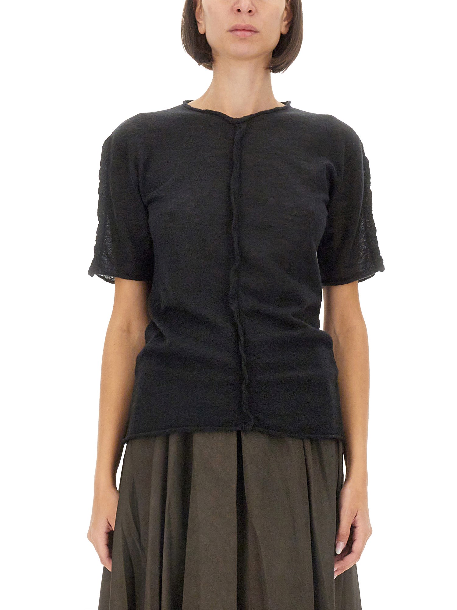 Shop Uma Wang Cashmere T-shirt In Black