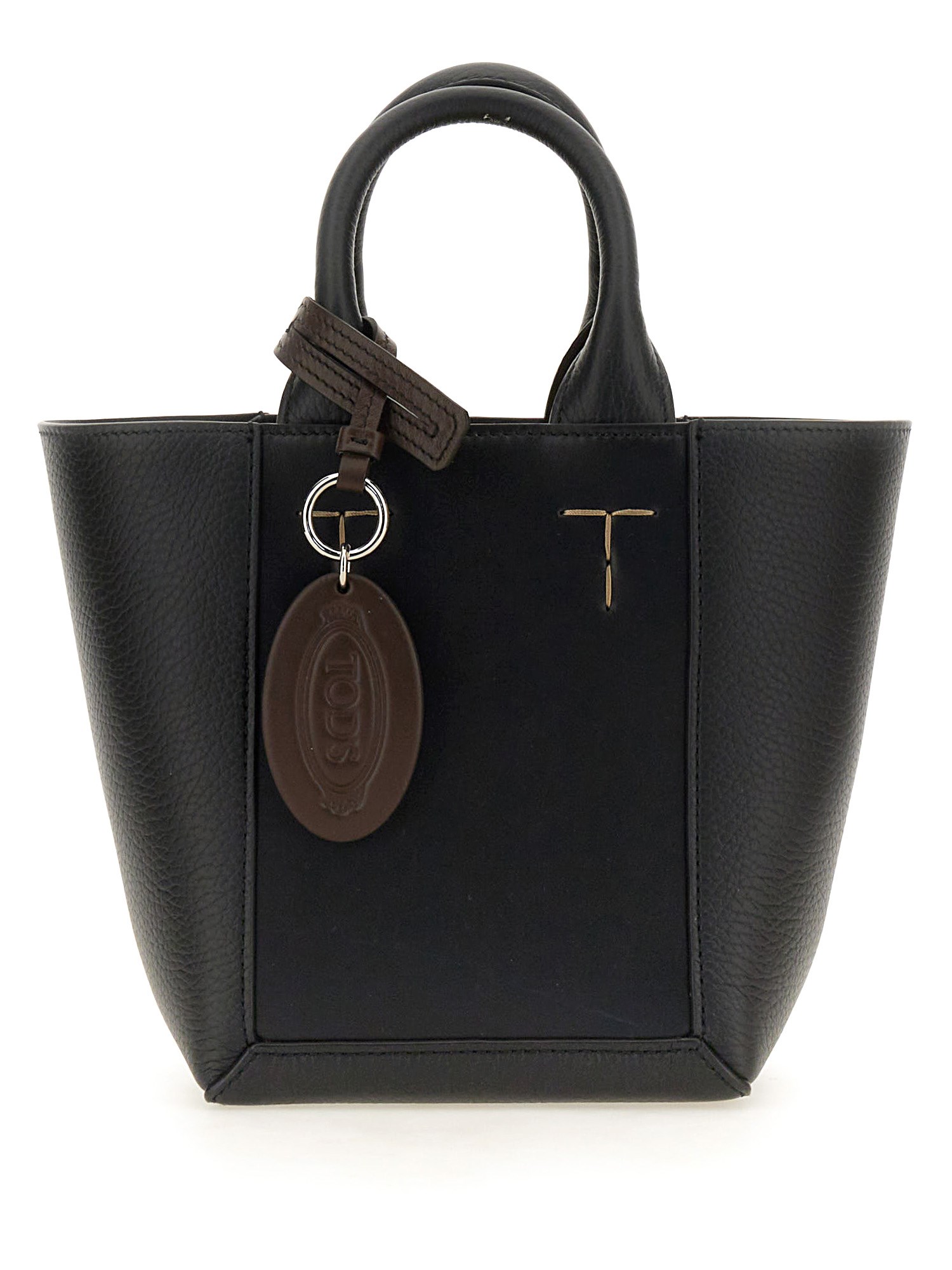 Shop Tod's Shopping Bag With Logo In Black