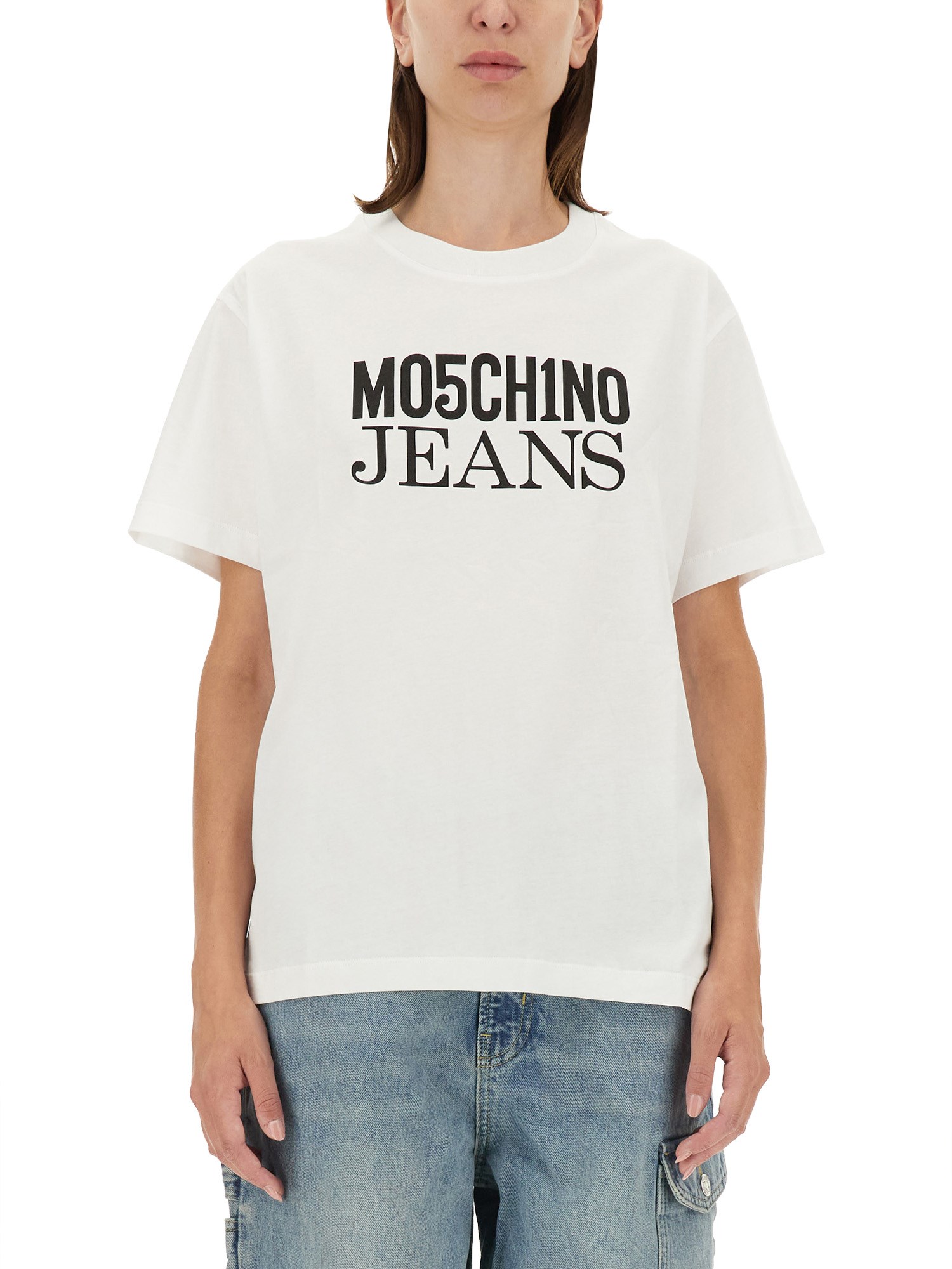 Shop Moschino Jeans T-shirt With Logo In White