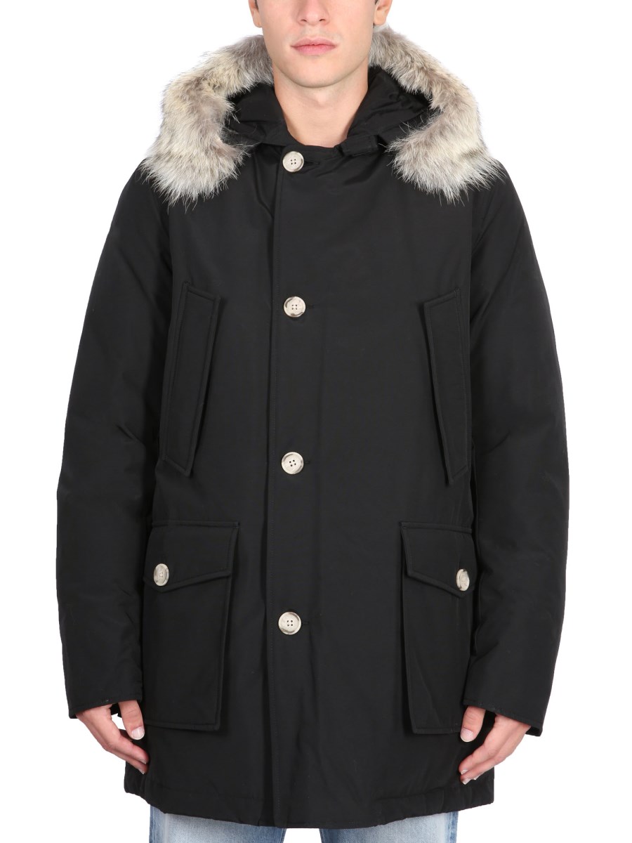 WOOLRICH PIUMINO "ARCTIC" CON CAPPUCCIO CORDATO DI PELLICCIA