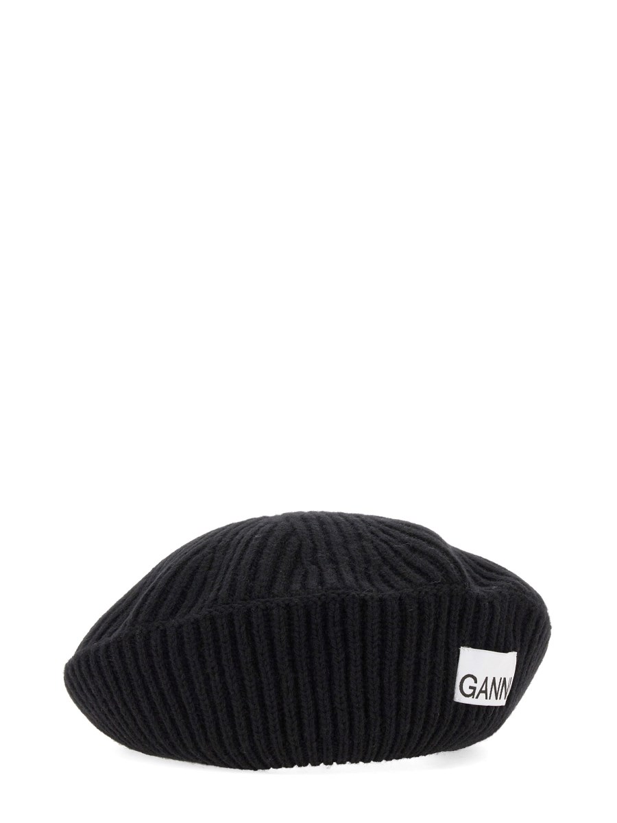 GANNI - WOOL RIBBED KNIT BEANIE - Eleonora Bonucci