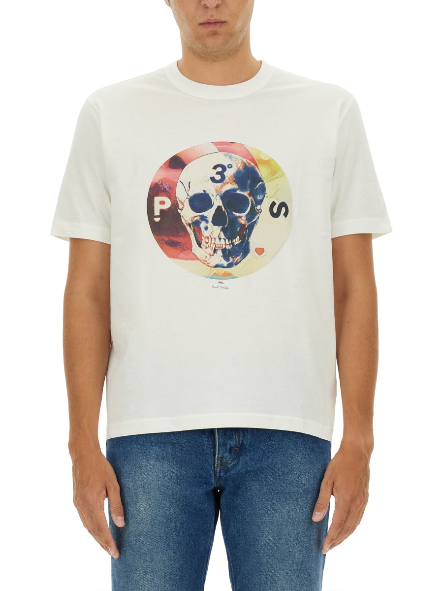 PS BY PAUL SMITH T-SHIRT "SKULL" IN COTONE