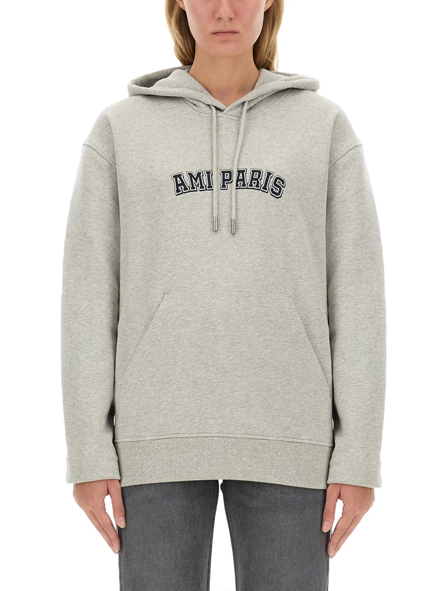 AMI PARIS FELPA IN COTONE CON LOGO