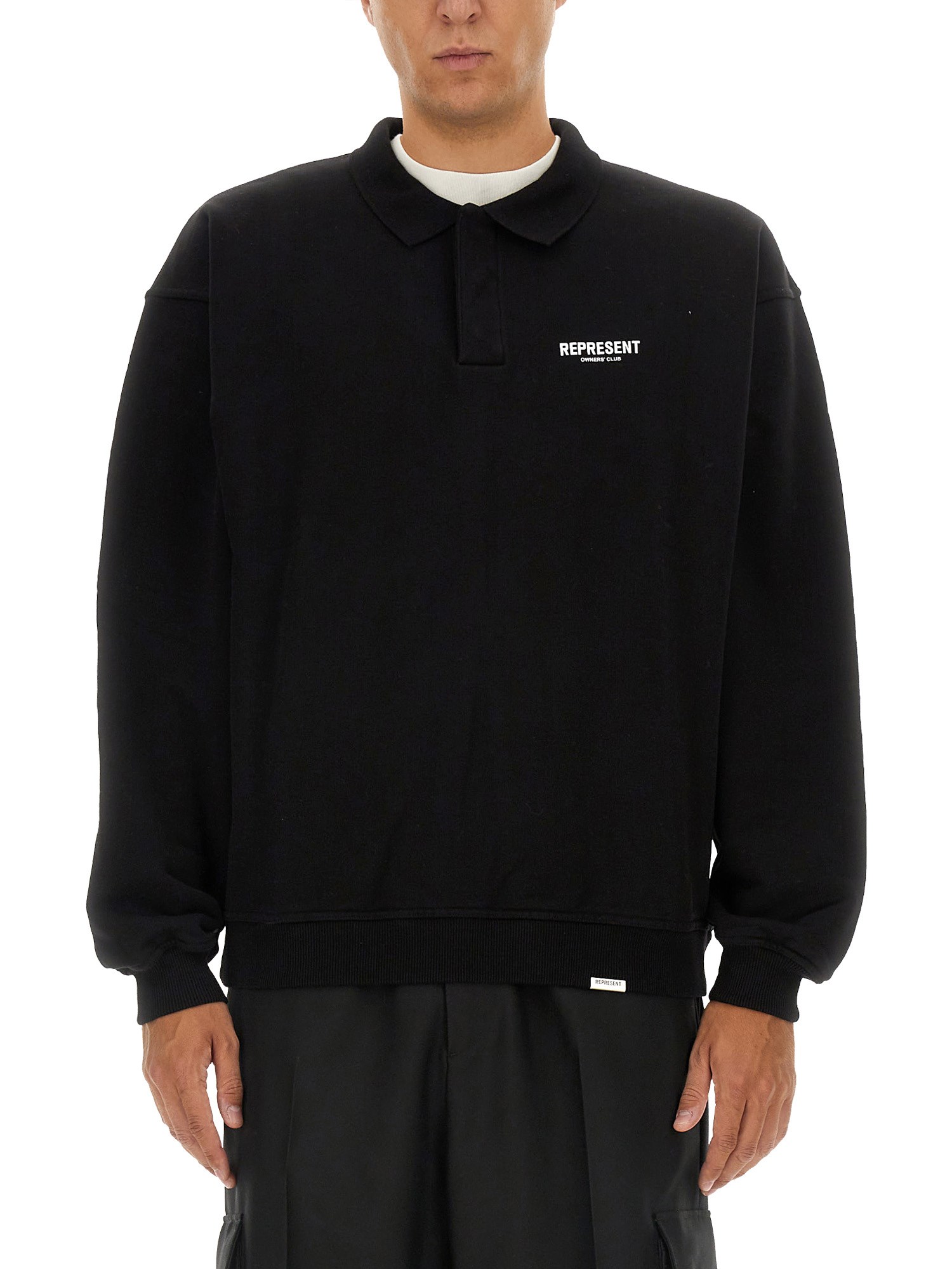 Shop Represent Polo With Logo In Black