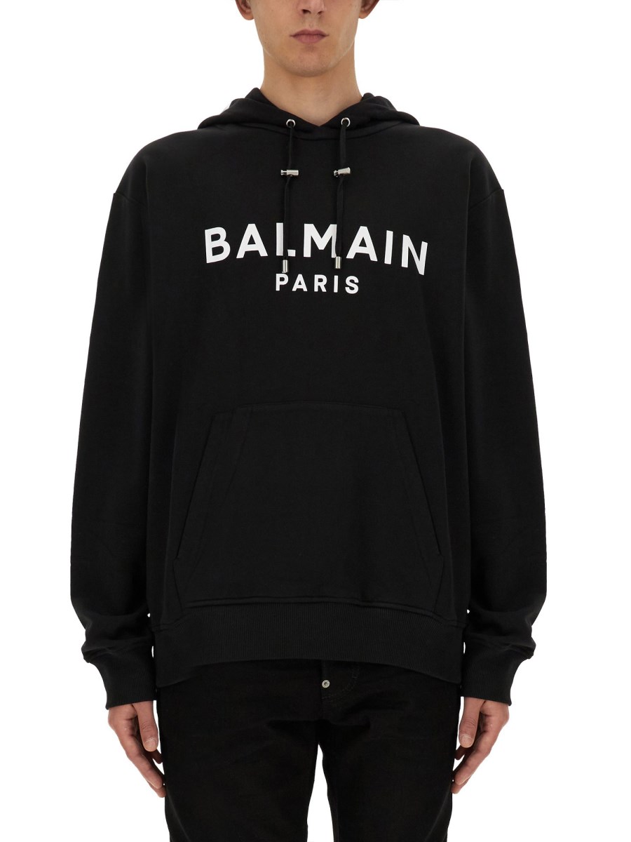 BALMAIN FELPA IN COTONE CON LOGO