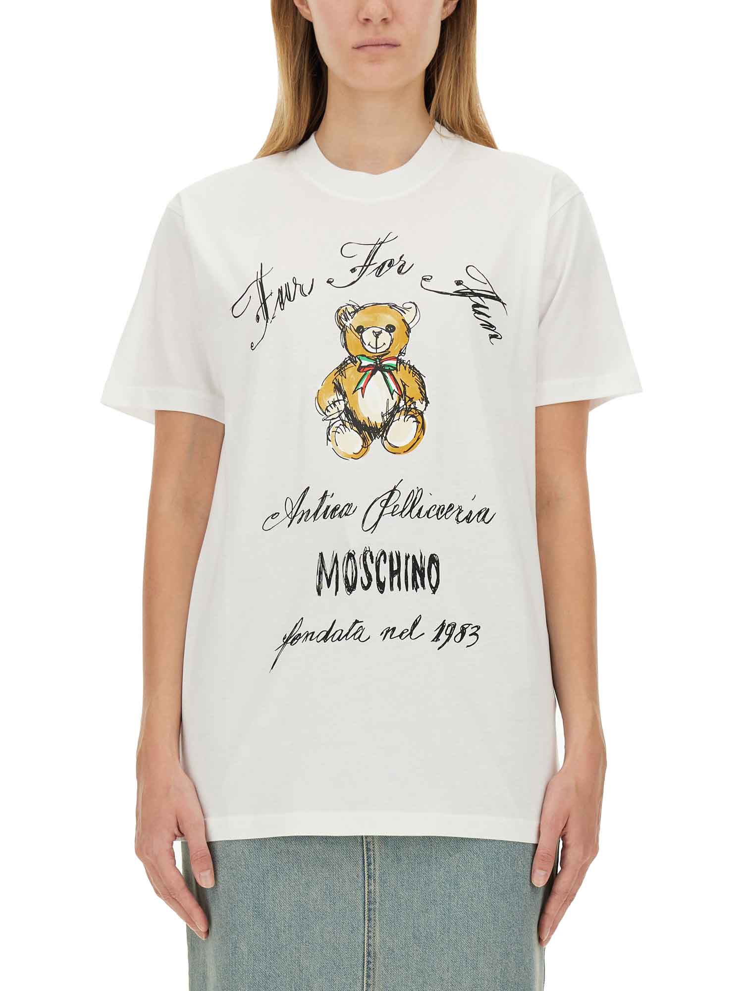 Shop Moschino T-shirt With Logo In White