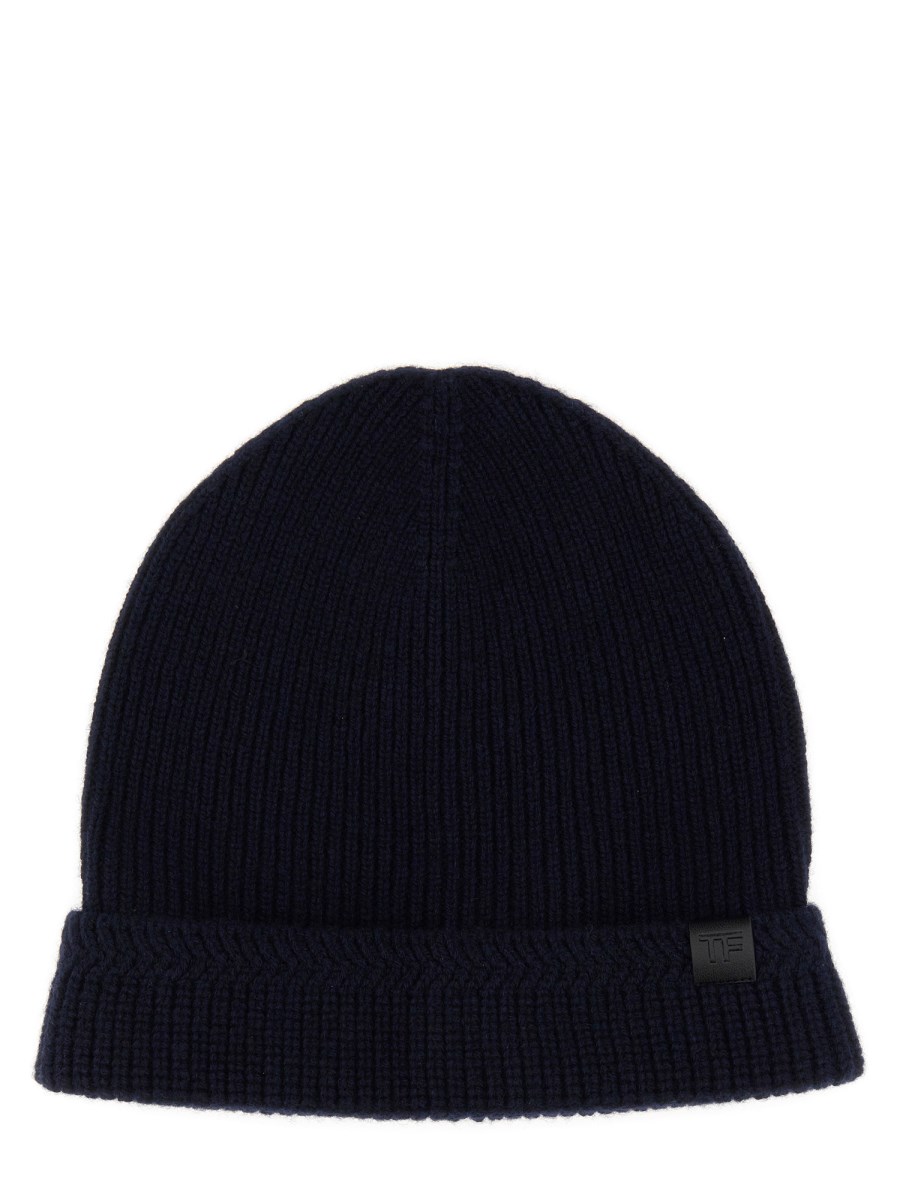 TOM FORD CAPPELLO BEANIE IN CASHMERE CON LOGO