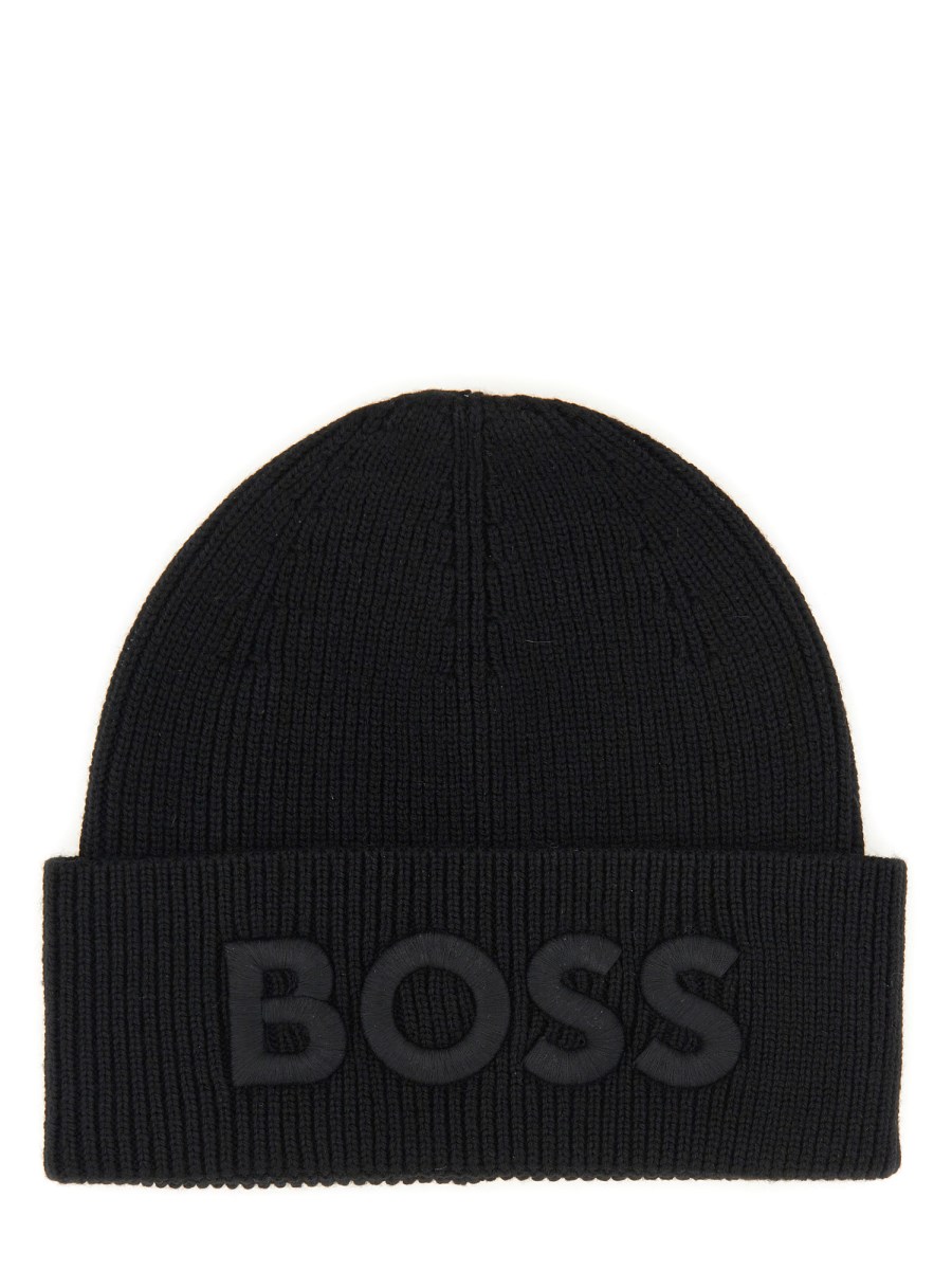 BOSS CAPPELLO BEANIE CON LOGO IN LANA