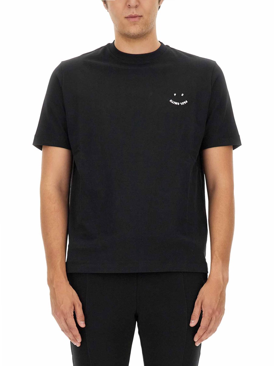 PS BY PAUL SMITH T-SHIRT "HAPPY" IN COTONE