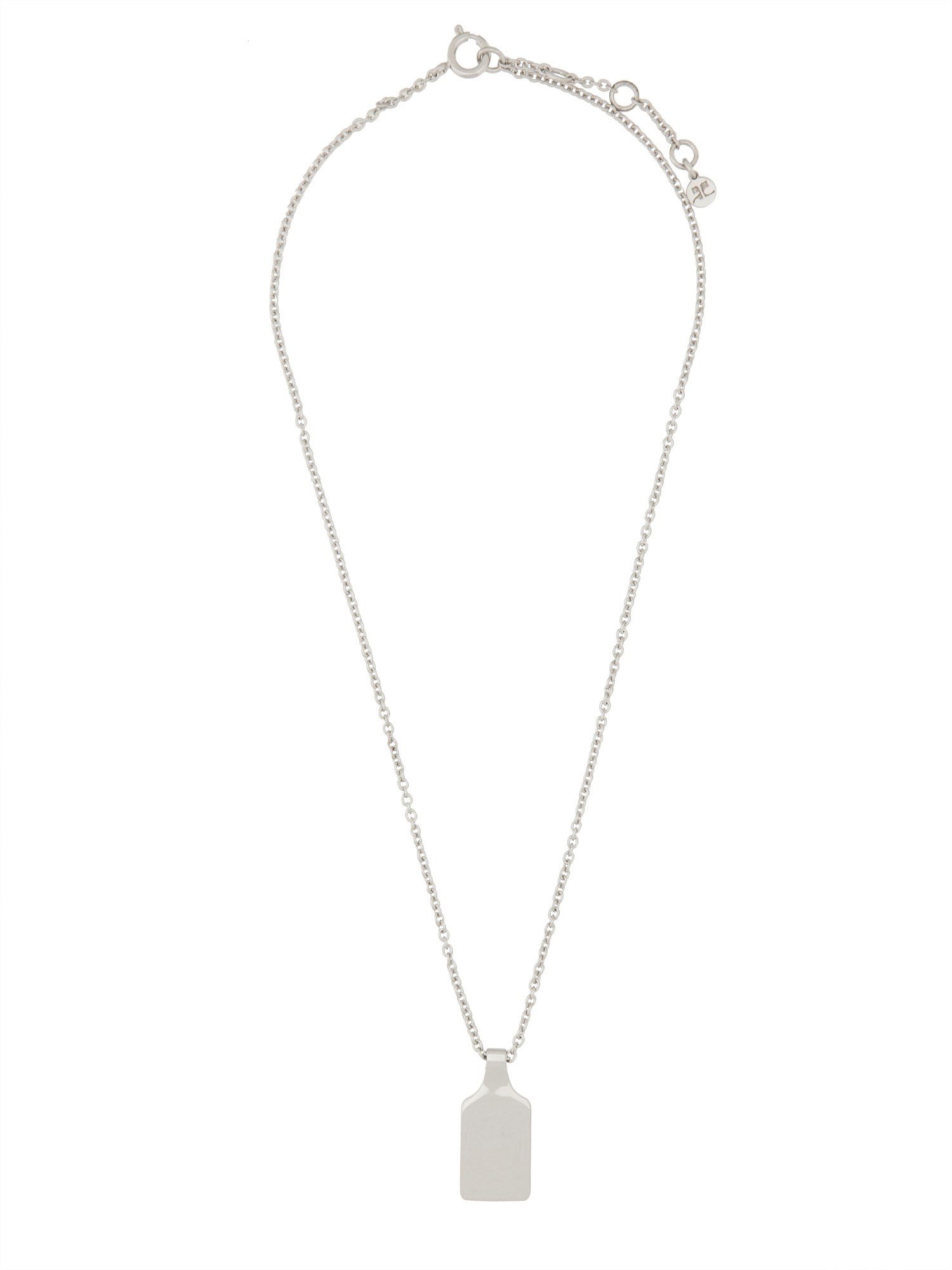 Shop Courrèges Logo Necklace In Silver