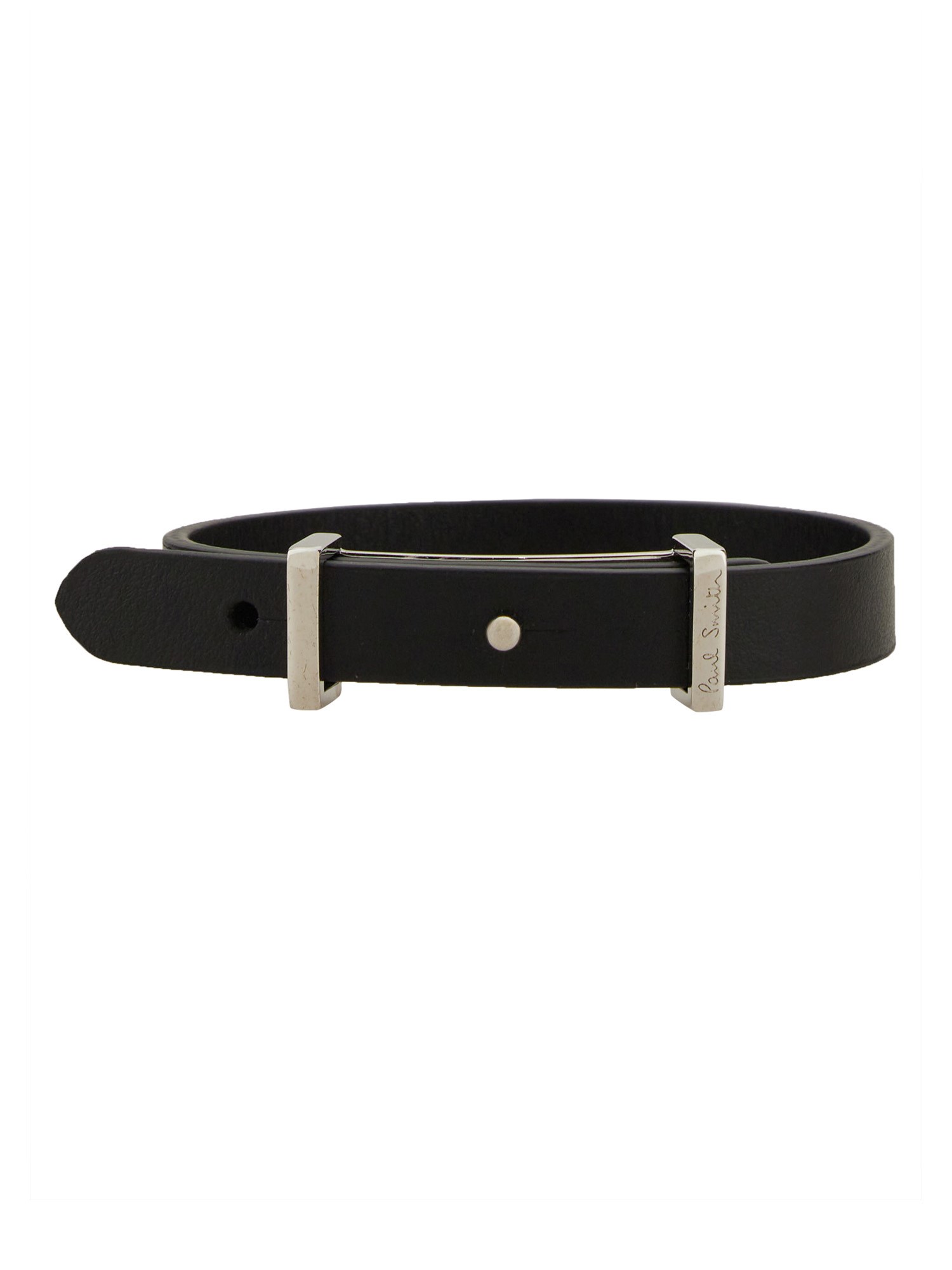 Shop Paul Smith Leather Bracelet In Black