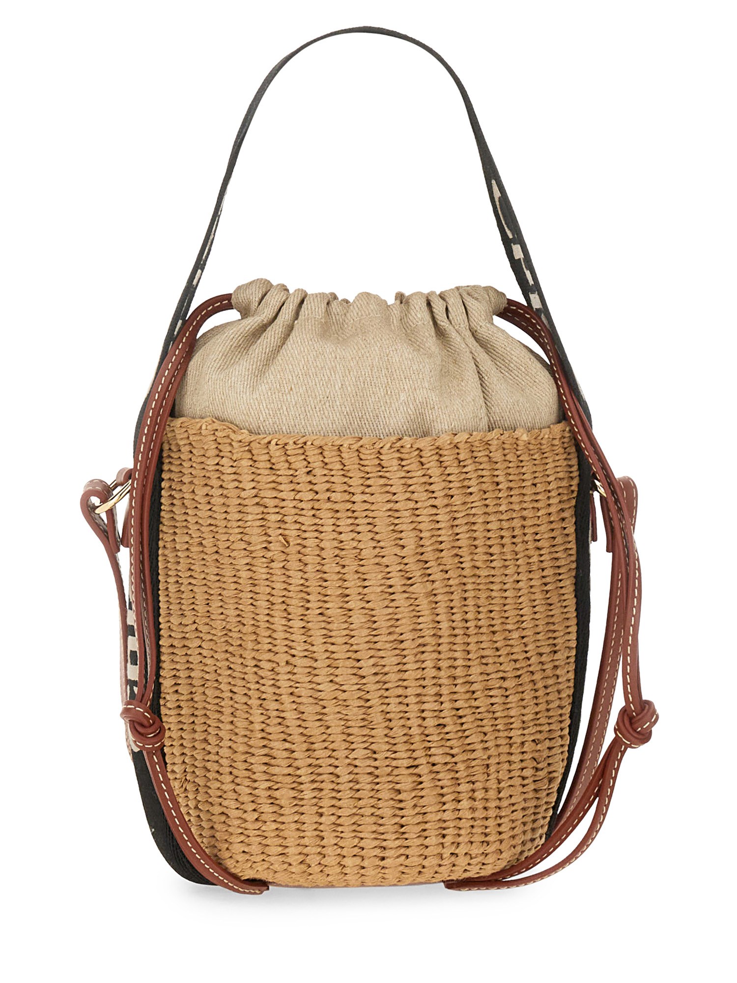 Shop Chloé Bucket Bag "woody" Small In Beige