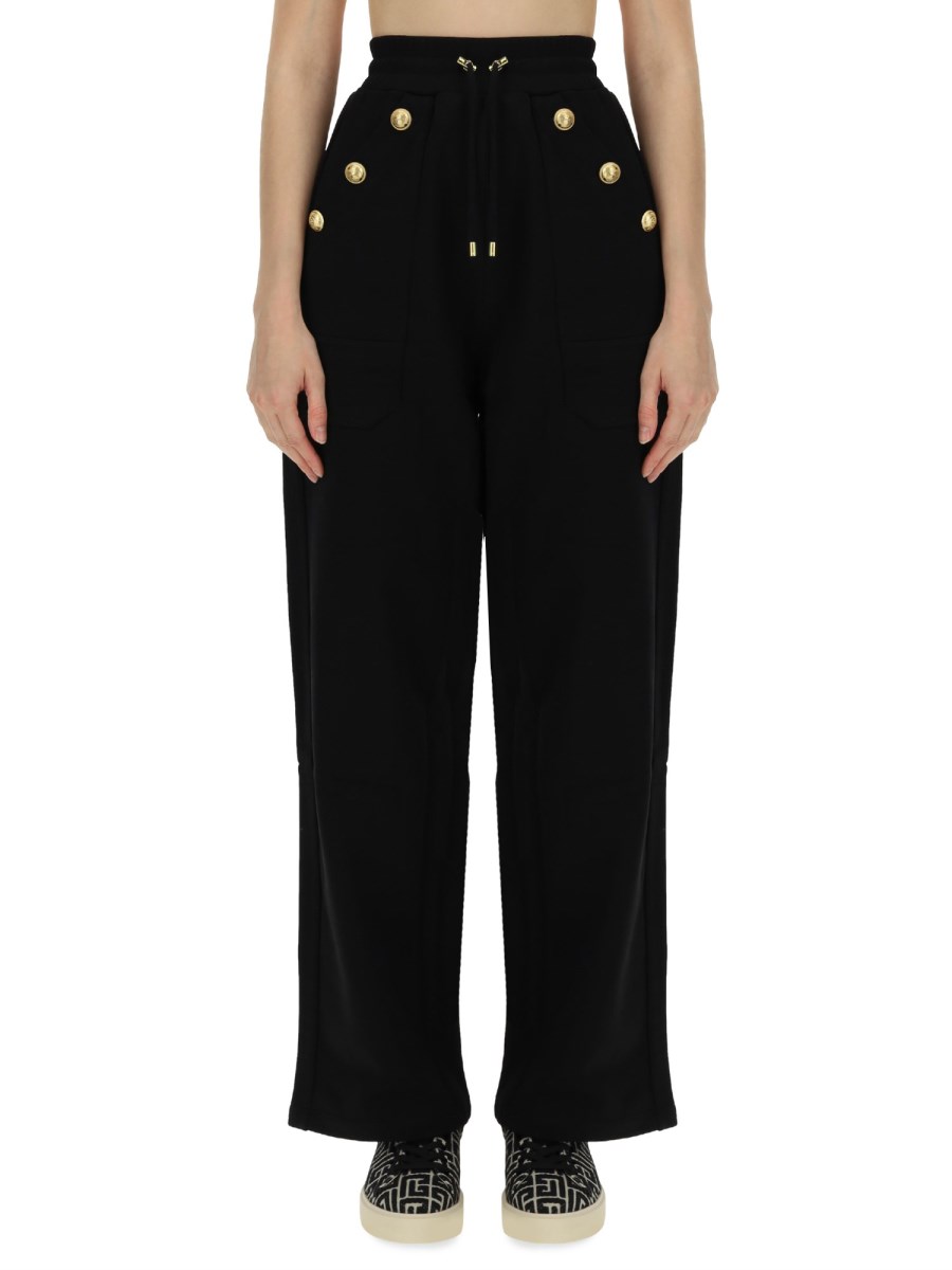 BALMAIN PANTALONE JOGGING IN FELPA DI COTONE