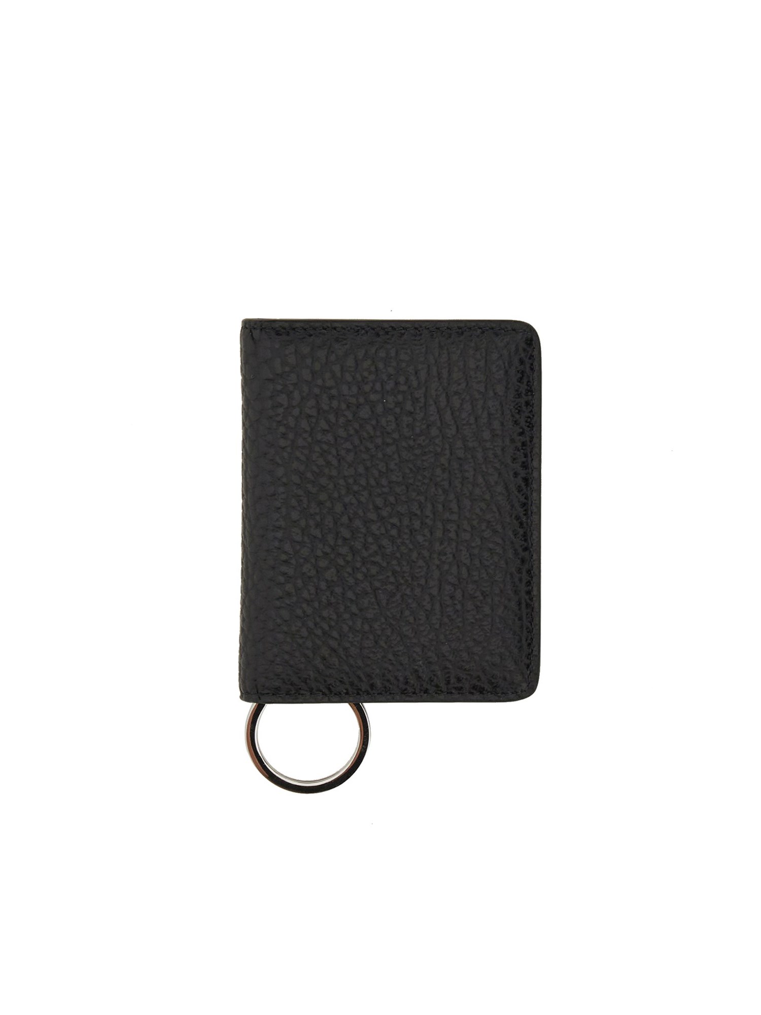 Shop Maison Margiela Bifold Wallet With Key Ring In Black