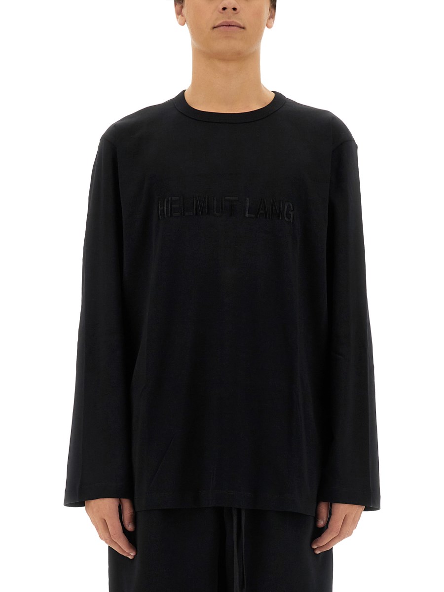 HELMUT LANG T-SHIRT IN JERSEY DI COTONE CON LOGO