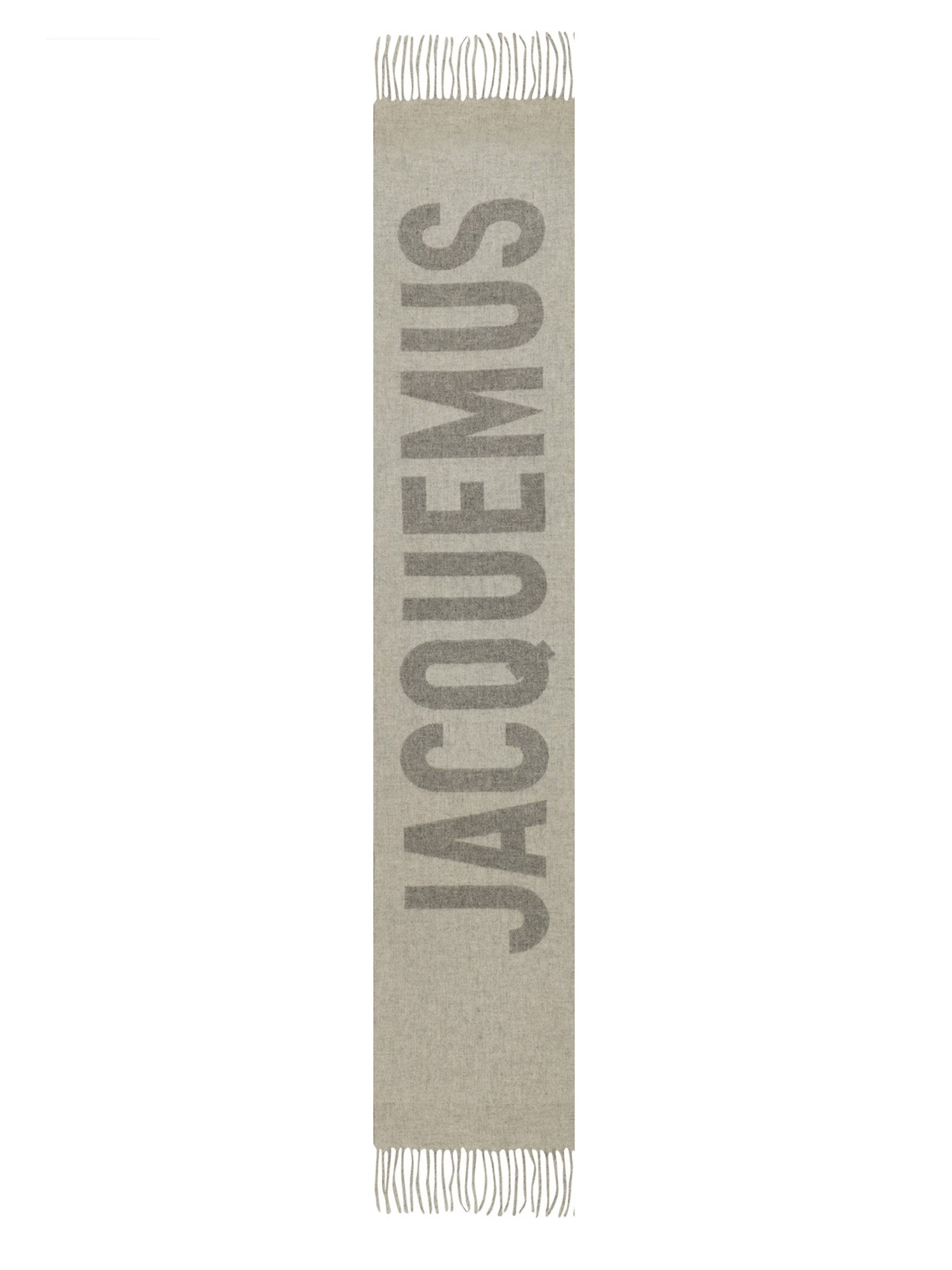 Shop Jacquemus Scarf With Logo In Grey