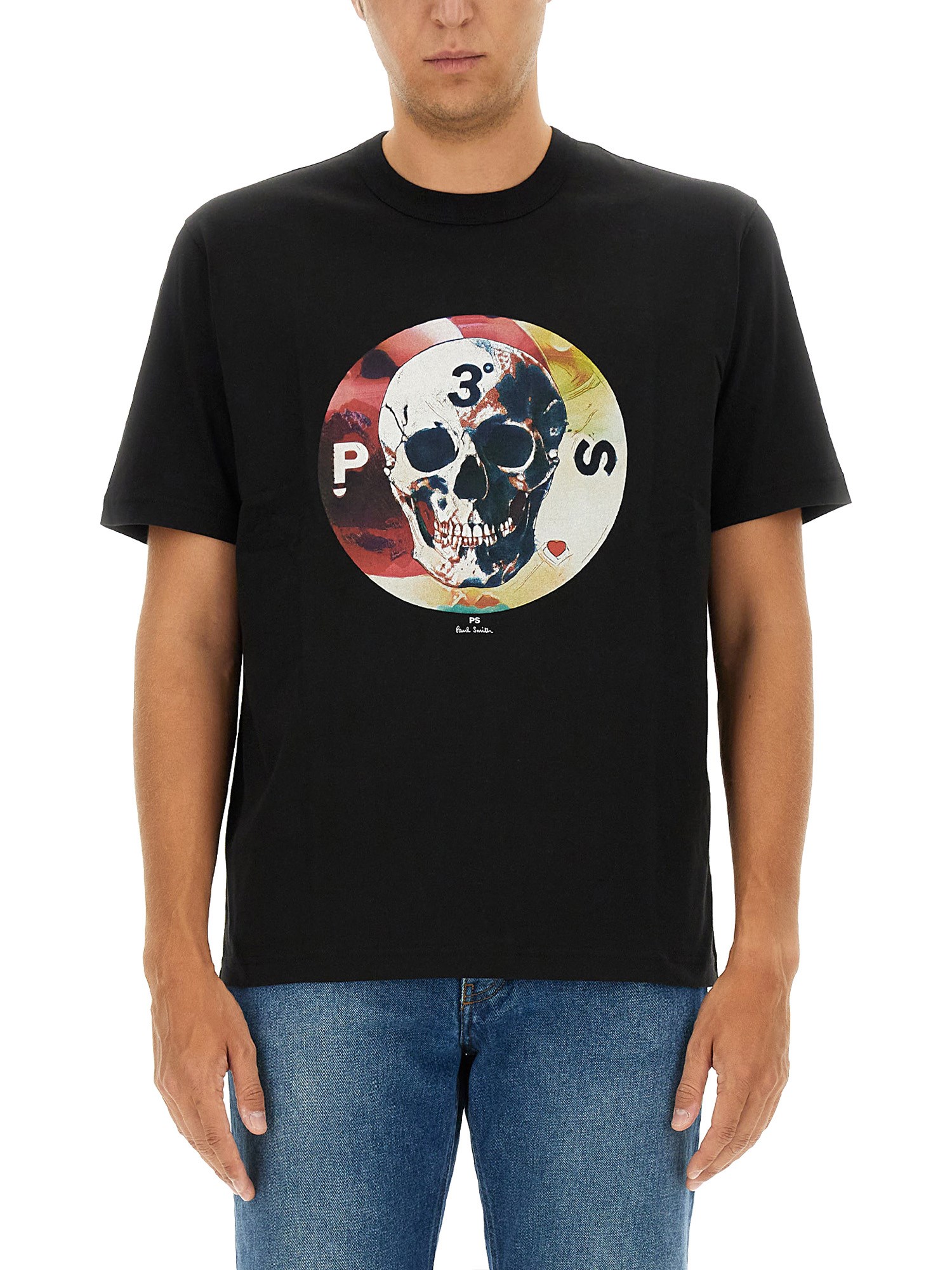 Shop Ps By Paul Smith Skull T-shirt In Black