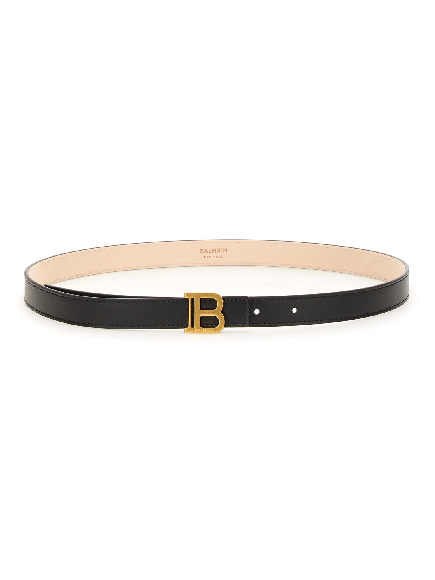 Shop Balmain Belt With Logo In Black