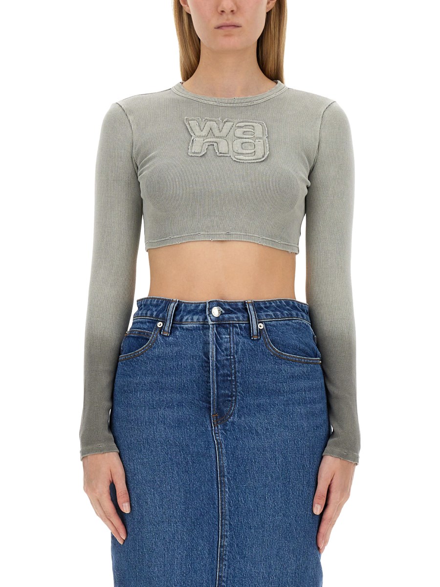 ALEXANDERWANG.T TOP IN COTONE CON LOGO