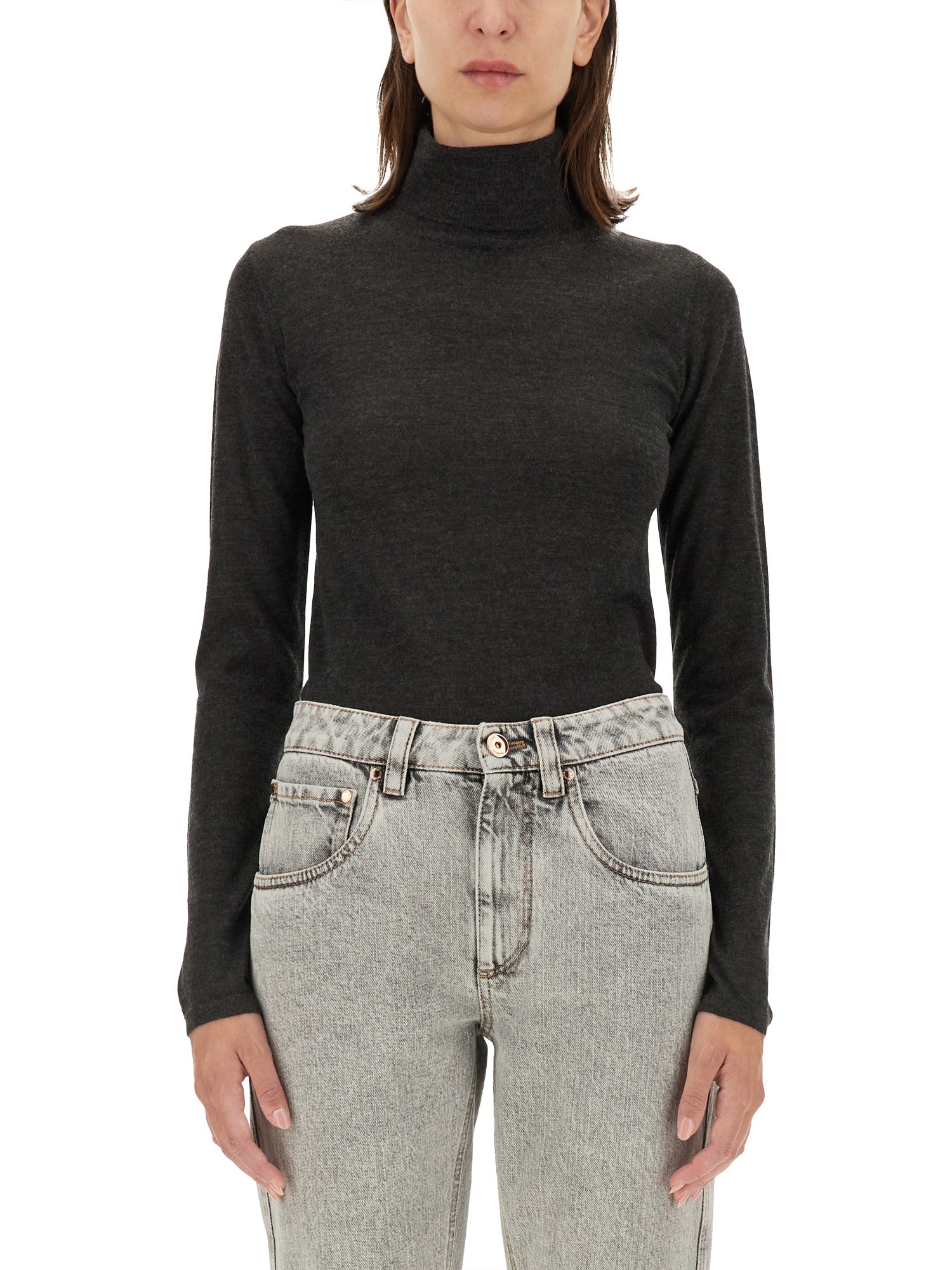 Brunello Cucinelli Women Turtleneck Shirt In Black